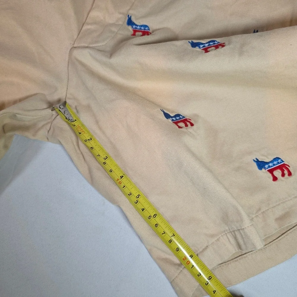 Castaway Nantucket Island Khaki Shorts Embroidered Democratic Donkey Mens 40‎